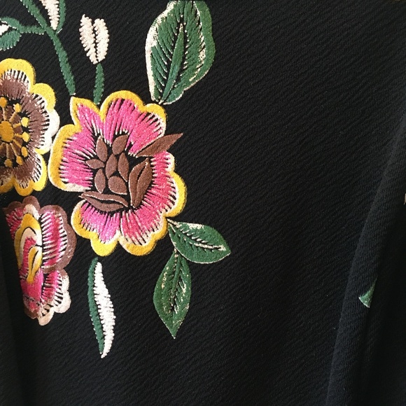 Black Dress with Flowers - Picture 3 of 3